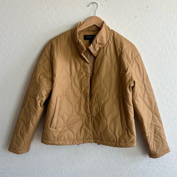 Marc New York Andrew Marc Faux Leather Quilted Jacket in Camel - Picture 4 of 8